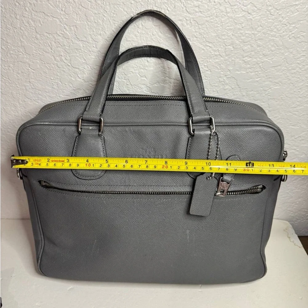 Coach Kennedy Briefcase Grey Saffiano Leather